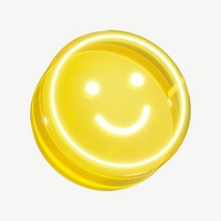3D yellow happy face emoticon psd