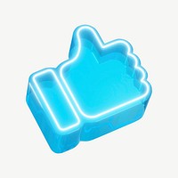 3D blue thumbs up icon psd