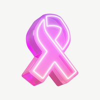 3D breast cancer awareness, pink ribbon psd