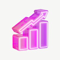 3D growth arrow  element, digital remix psd