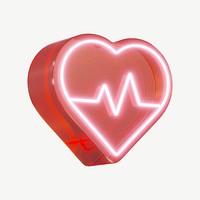 3D red medical heart, health & wellness psd