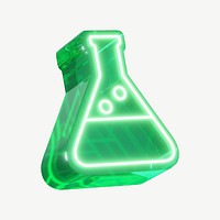 Neon green flask psd