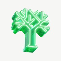 3D tree element, digital remix psd