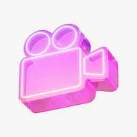 Gradient pink movie camera icon psd