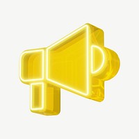 3D yellow megaphone icon psd