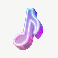 Music note neon icon psd