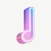 Music note neon icon psd