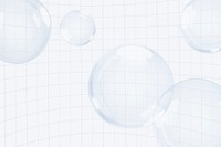 Off-white bubbles grid background, digital remix psd