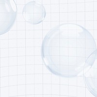 Off-white bubbles grid background, digital remix psd