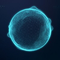Blue digital sphere element, futuristic remix