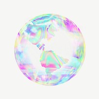 Holographic sphere element, digital remix psd
