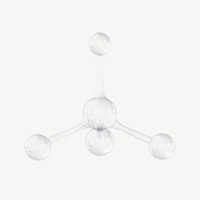 3D transparent molecule, science technology psd