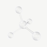 3D transparent molecule, science technology psd