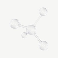 3D transparent molecule, science technology psd