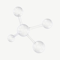 3D transparent molecule, science technology psd