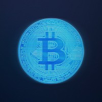 Blue bitcoin, digital currency psd