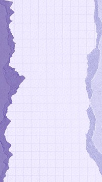 Purple grid mobile wallpaper, ripped paper border design