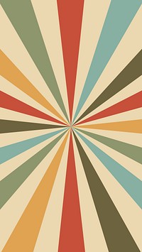 Retro sun ray iPhone wallpaper, paper textured background vector