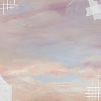 Aesthetic pastel sky background, abstract border