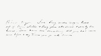 Vintage cursive writing, calligraphy element  psd