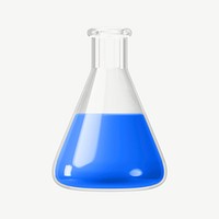 3D volumetric flask, collage element psd