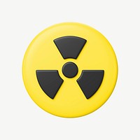 3D radiation sign, collage element psd