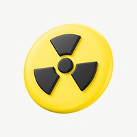 3D radiation sign, collage element psd