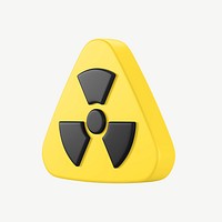 3D radiation sign, collage element psd