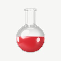 3D volumetric flask, collage element psd