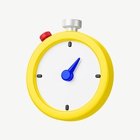 3D stopwatch, collage element psd