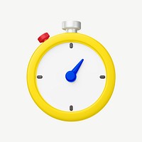 3D stopwatch, collage element psd