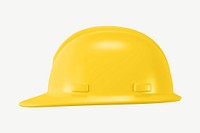 3D yellow safety helmet, collage element psd