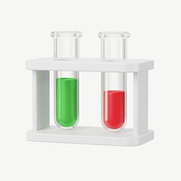 3D science test tube, collage element psd