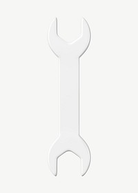 3D open-ended wrench, collage element psd