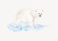 Sad polar bear, aesthetic paint illustration