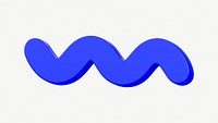 3D blue wavy shape psd