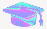 3D holographic graduation cap psd