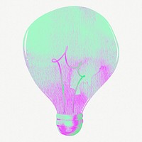 Light bulb, green & pink psd