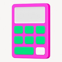 3D pink calculator collage element