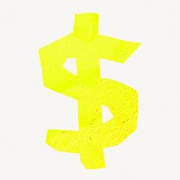 Yellow dollar sign, financial collage element