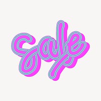 Pink sale word collage element