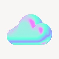 Cloud 3D gradient collage element