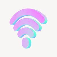 Wifi signal 3D gradient collage element