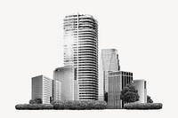 Black & white business district psd