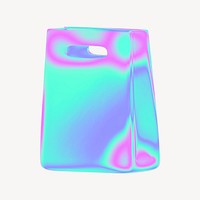 Shopping bag 3D gradient collage element
