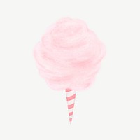 Pink cotton candy, dessert illustration psd