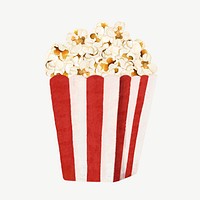 Popcorn movie snack collage element psd