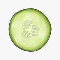 Cucumber slice vegetable, healthy food illustration