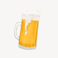 Frizzy beer, alcoholic drink illustration