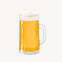 Frizzy beer, alcoholic drink illustration